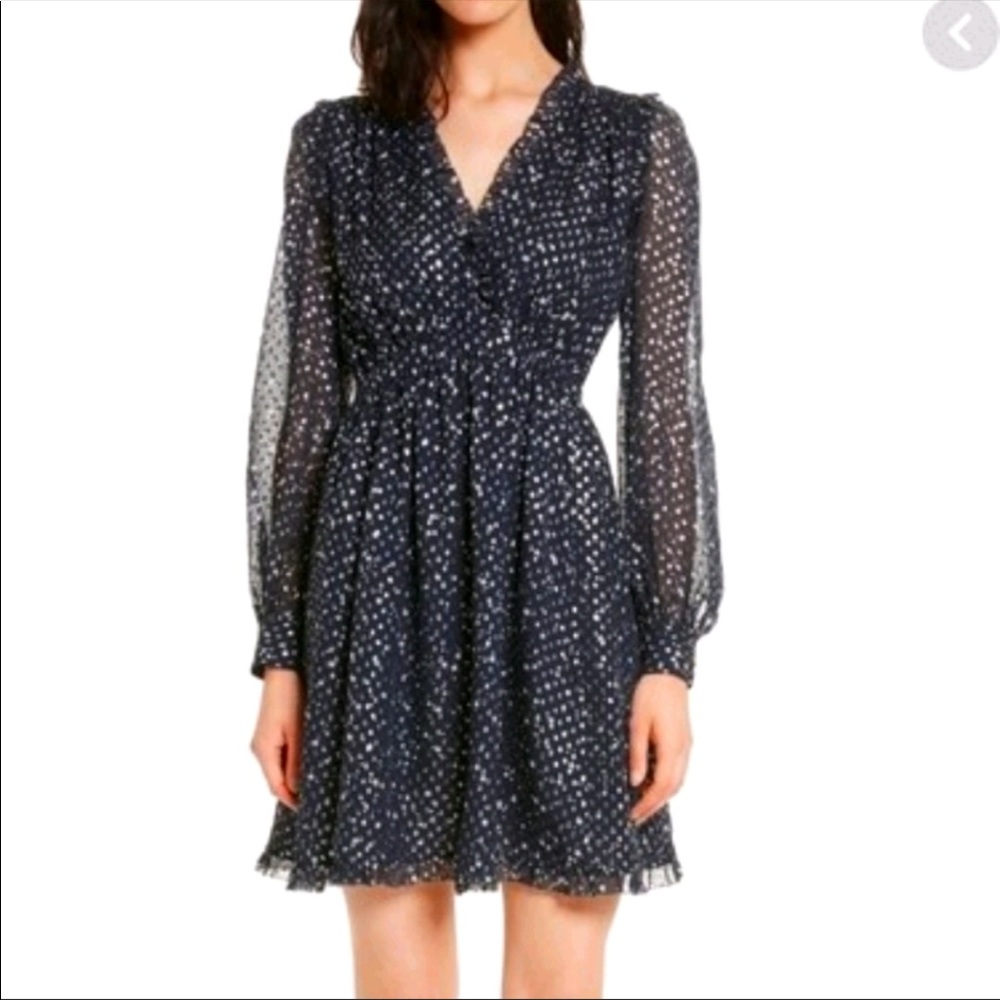 Kate Spade Metallic Sky/Night Sky Lurex Dot dress